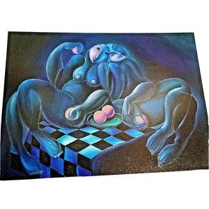 Yuroz Painting "Lovers" 1989 Limited Ed. Russian American Artist - New